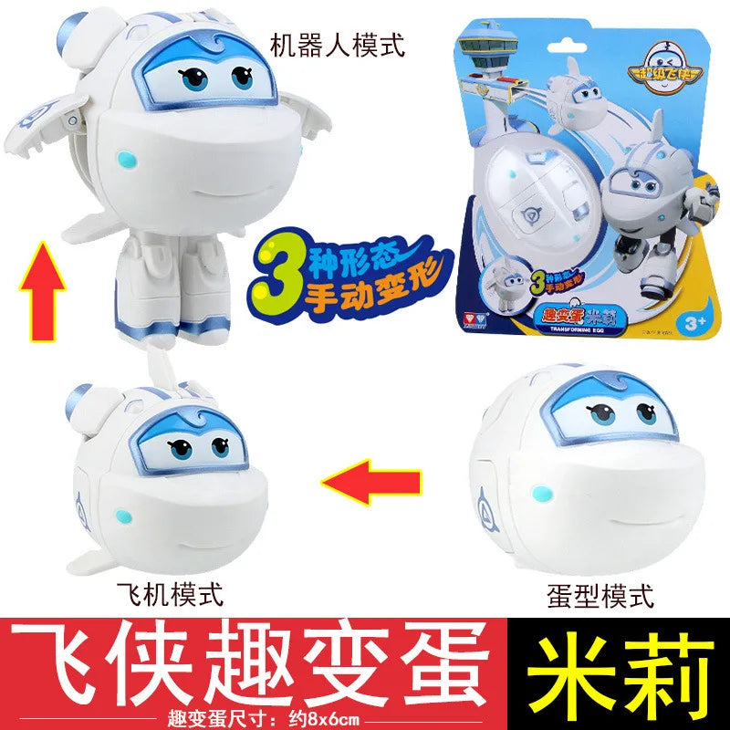 Auldey Super Wings Transforming Egg Robot Toy – Original Action Figure Collectible Model for Boys & Girls, Kids' Gift