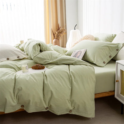 3-Piece 100% Cotton Bedding Set – Duvet Cover & Pillowcase Set for Queen & King Beds