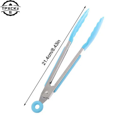 Silicone BBQ Grilling Tongs – Non-Stick Stainless Steel Kitchen Cooking, Salad & Serving Tongs
