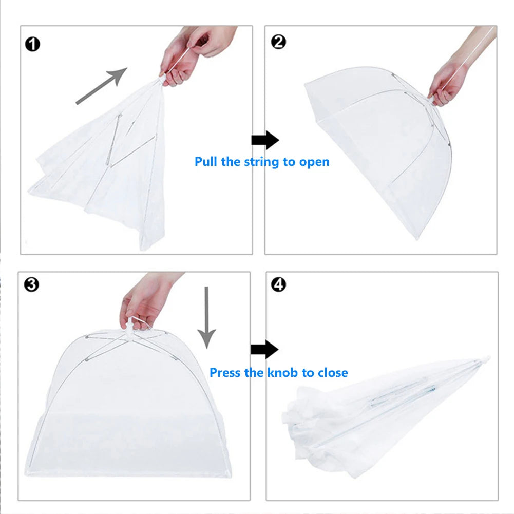 Foldable Mesh Food Cover – Anti-Fly & Mosquito Food Tent Dome for Kitchen, Picnic & Outdoor Dining, Reusable Dish Protector