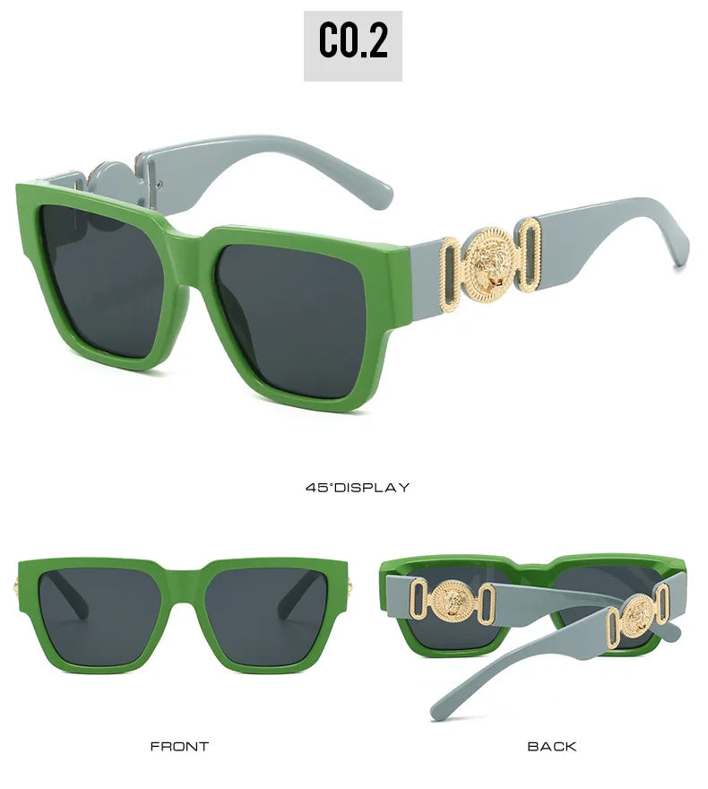 2026 Luxury Designer Sunglasses for Women Men Vintage Square Leopard Print Shades UV400 Outdoor Travel