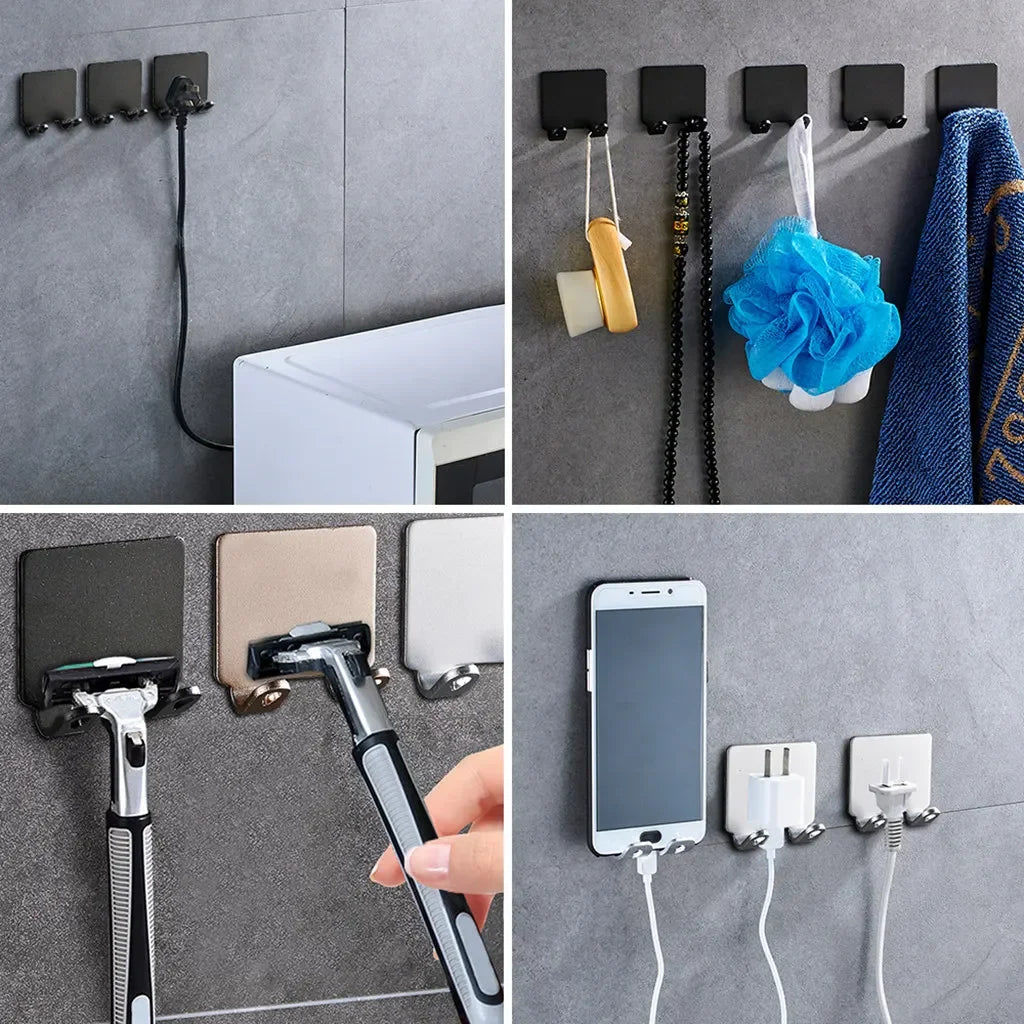 Stainless Steel Razor Holder – Wall Mounted Bathroom Shaver Storage Hook, Punch-Free Razor Rack Organizer, Men’s Shaving Accessory Shelf for Shower & Bathroom Storage