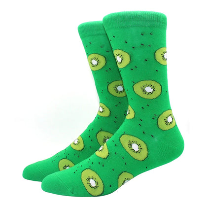 Funny Colorful Hip Hop Socks – Combed Cotton Animal, Astronaut & Geometric Print Socks for Men & Women, Business Dress Wear