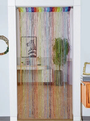 Cortina decorativa de hilos – Separador de ambientes con borlas para puertas, ventanas y decoración del hogar
