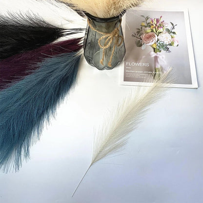 5/10/20pcs Herbe de la Pampa Artificielle – Fleurs de roseau synthétiques moelleuses style bohème pour la décoration de mariage, les arrangements de fête, la décoration intérieure et la conception florale DIY (42cm)