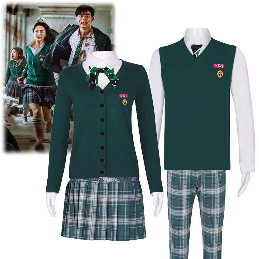 All of Us Are Dead JK School Uniform Cosplay – 지금 우리 학교는 Sweater School Outfit (Adult Halloween Costume)