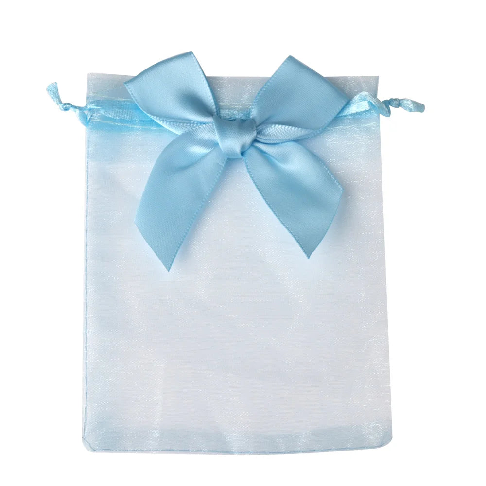 10/20/50PCS Organza Drawstring Gift Bags with Bow – Jewelry, Candy & Party Favor Pouches for Weddings, Christmas & Special Events