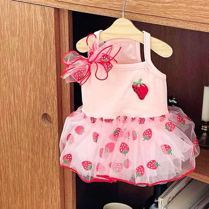 Cute Dog Princess Dress Bow Lace Mesh Summer Pet Skirt for Poodle, Chihuahua, Puppies & Small Dogs