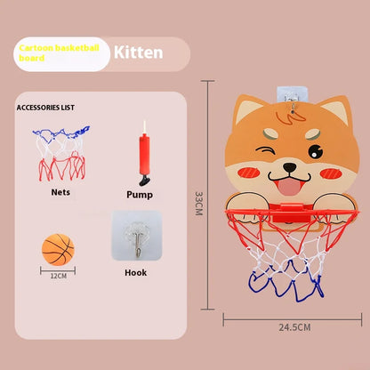 Children’s Version Vertical Adjustable Lifting Basketball Rack – Outdoor & Indoor Sports Cartoon Rebound Parent-Child Interactive Toy
