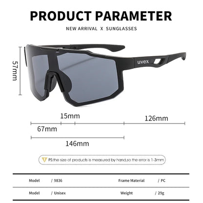 Aero Cycling Sunglasses – Men's & Women's Sports Eyewear for Road Biking, Mountain Bike Racing & Outdoor Cycling, Protective Case Included