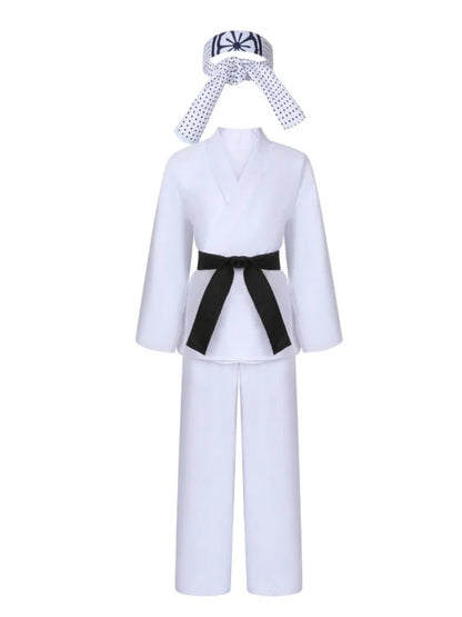 The Karate Kid Cobra Kai Cosplay Costume – Martial Arts Kimono Uniform with Headband, Taekwondo Training & Halloween Party Outfit