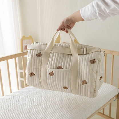 Large Capacity Embroidered Diaper Bag Multi-Functional Mommy Travel Tote Crossbody Maternity Handbag