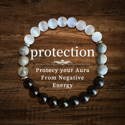Pulsera de Cuentas de Piedra Natural – Pulsera de Cristal Simbólica para Mujeres y Hombres, Protección Espiritual, Amor Propio y Regalo de Joyería de Moda