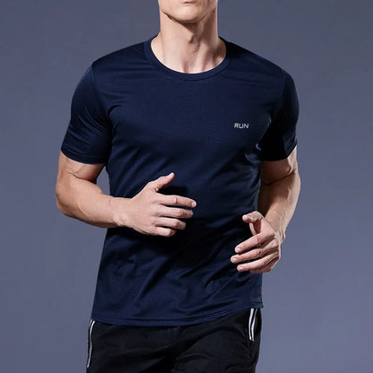 Men's Quick-Dry Gym T-Shirt – Breathable Short Sleeve Running, Training & Bodybuilding Sports Shirt