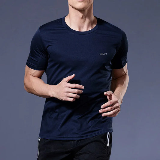 Men's Quick-Dry Gym T-Shirt – Breathable Short Sleeve Running, Training & Bodybuilding Sports Shirt
