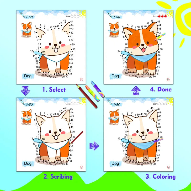 Libro de dibujo para niños – Cuaderno de práctica de garabatos con aprendizaje de números, juegos de dibujo para educación temprana, libro de actividades de arte creativo y divertido regalo navideño para niños