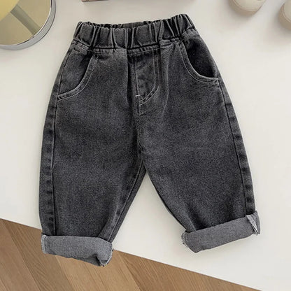 Pantalones vaqueros MILANCEL para bebé – Jeans lisos suaves para niños y niñas, pantalones informales para niños, parte inferior de moda cómoda para el uso diario de bebés y niños