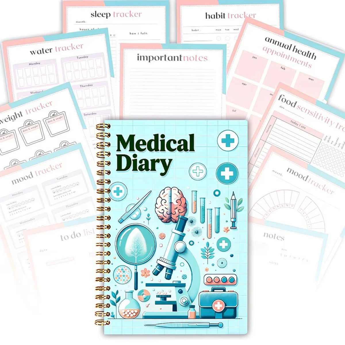 Health Diary Book – Structured Medication Tracker, Symptom Log & Daily Health Management Journal