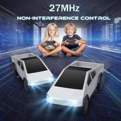 1:24 RC Cybertruck Camioneta a Control Remoto 4WD con Motores Duales, Luces LED y Juguete de Coche RC Todoterreno de 27MHz para Niños