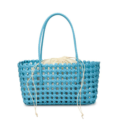 Bolso Cesta de Paja Tejido a Mano para Mujer – Bolso de Hombro de Ratán, Bolso de Playa de Verano para Mujer, Cartera de Viaje de Diseño para Compras, Vacaciones y Salidas Casuales
