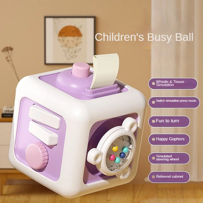 Cubo de actividades Montessori 6 en 1 – Juguete sensorial para el desarrollo de la motricidad fina y el aprendizaje temprano del bebé