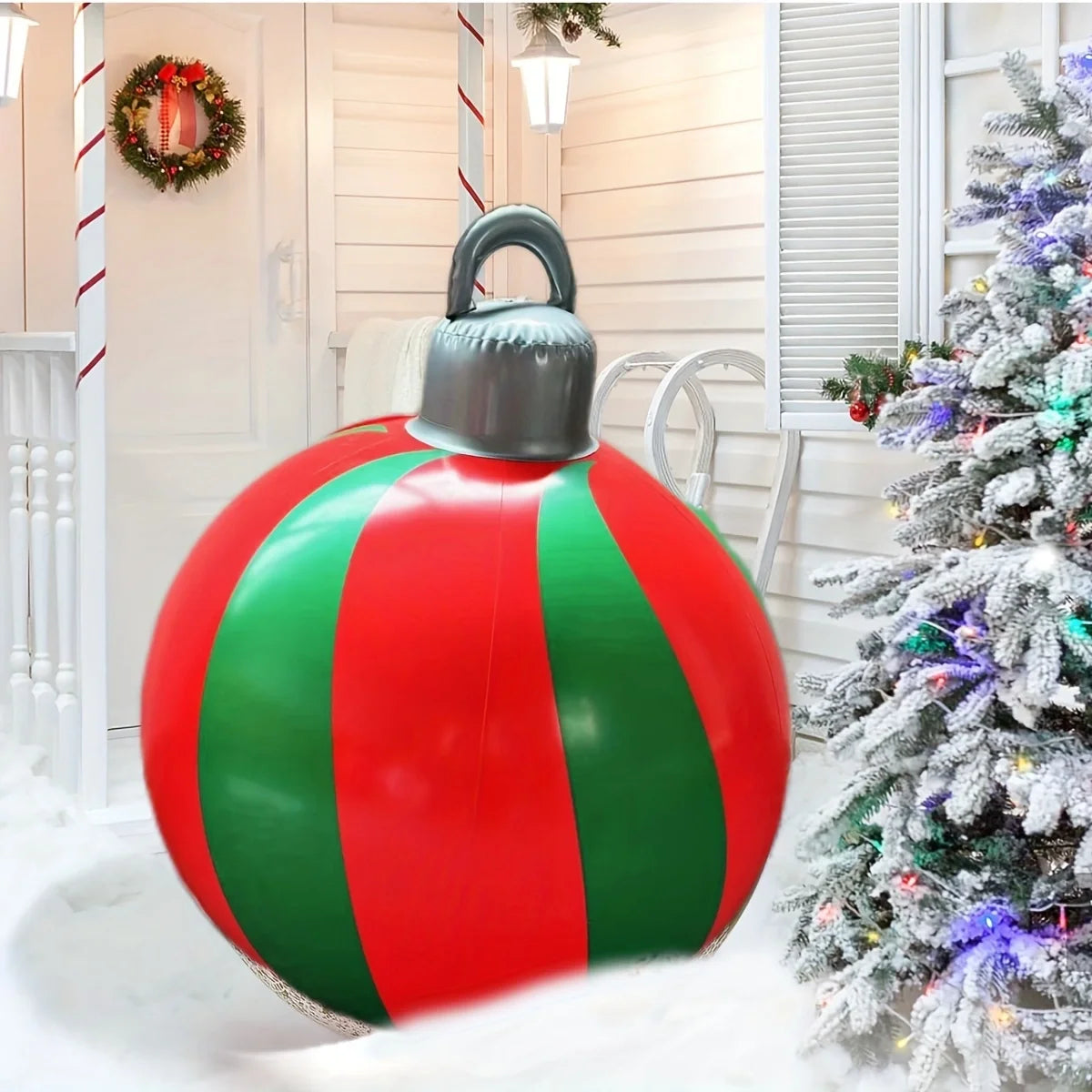1PC 40CM Inflatable Christmas Decoration Ball – PVC Outdoor Holiday Ornament for Yard, Lawn, Porch & Christmas Home Decor