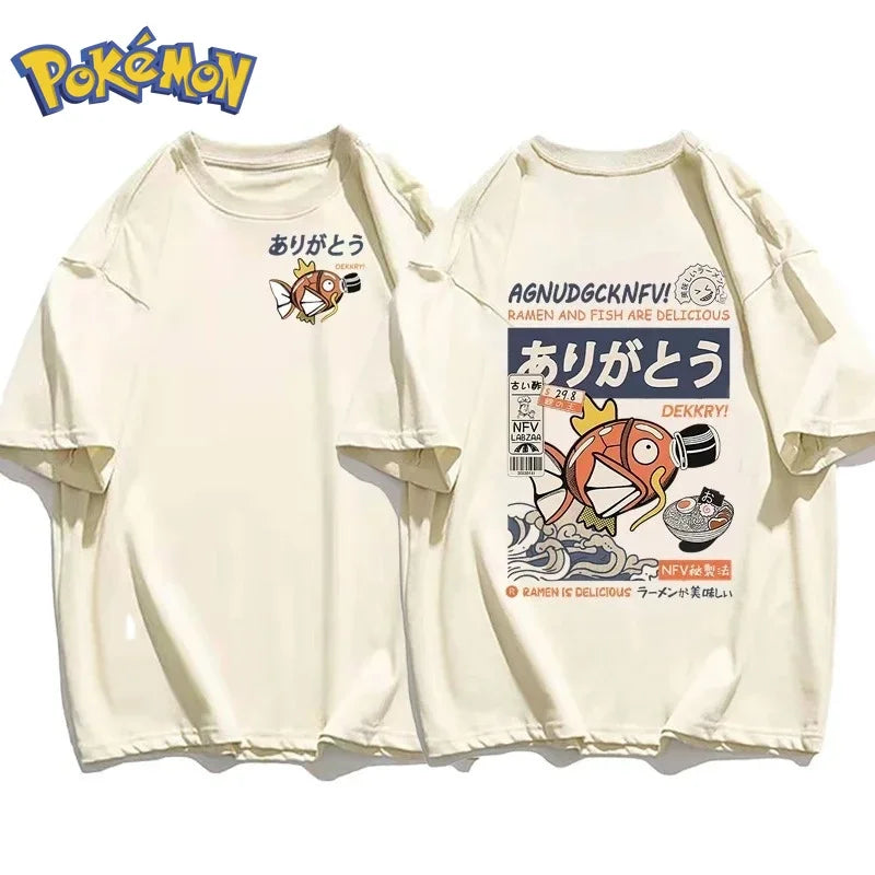 Pokémon Magikarp Anime T-Shirt – Harajuku Loose Fit Unisex Parent-Child Top (Autumn/Winter 2026)