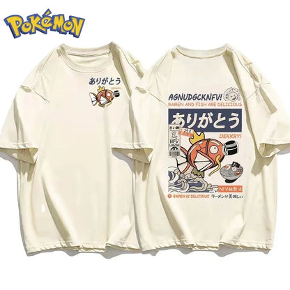 Pokémon Magikarp Anime T-Shirt – Harajuku Loose Fit Unisex Parent-Child Top (Autumn/Winter 2026)