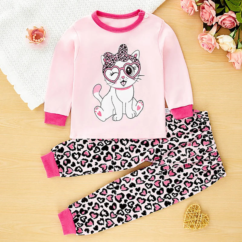 Little Maven Kids' Cotton Clothing Set – Boys & Girls Christmas T-Shirt Top & Pants Outfit for Autumn & Winter, 2-Piece Children's Clothes
