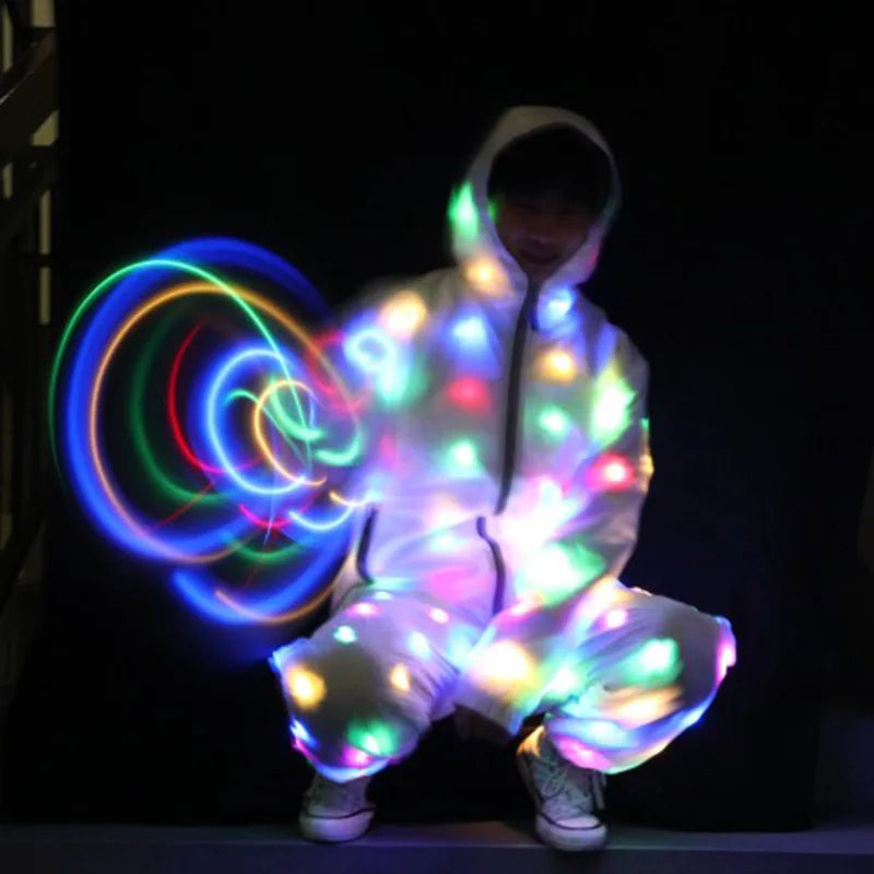 LED Light-Up Rave Jacket – Waterproof Glowing Costume for Dance, Festivals & Night Events