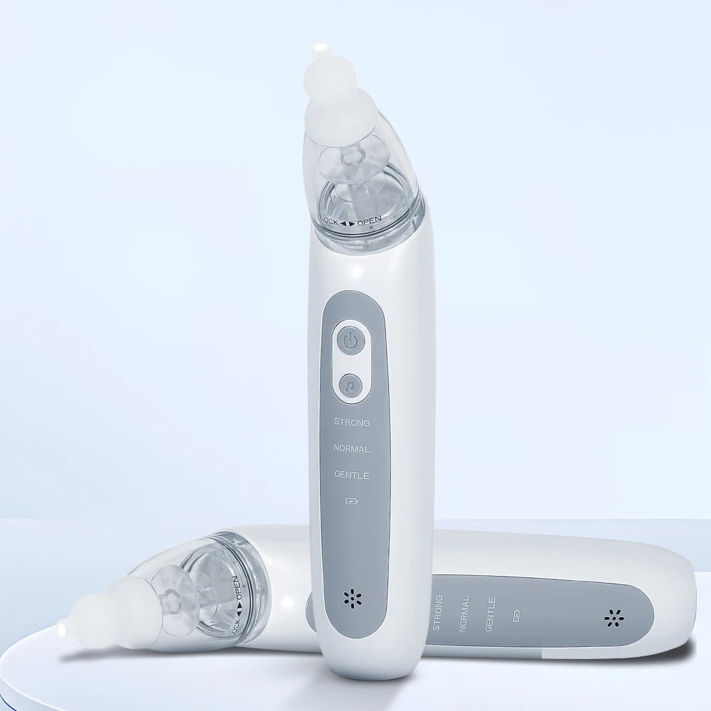 Electric Baby Nasal Aspirator – Automatic Nose Cleaner for Newborns & Toddlers with 3 Soft Silicone Tips, Gentle Suction & Music Function
