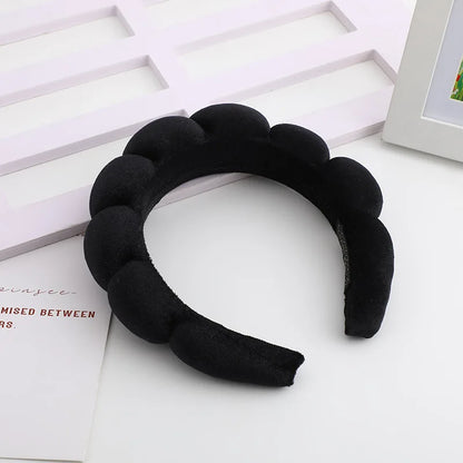 Diadema Retro Acolchada de Terciopelo – Diadema de Esponja Acolchada para Mujeres y Niñas | Accesorio de Moda para Maquillaje y Peinado