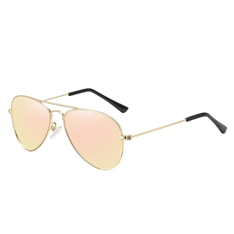 Kids' Polarized Pilot Sunglasses – Classic Metal Frame Children's Eyewear with UV400 Protection for Girls & Outdoor Activities