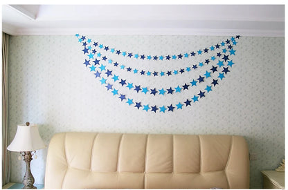 4M Moon & Star Glitter Paper Garland – Hanging Party Banner for Weddings, Eid, Baby Showers & Celebrations