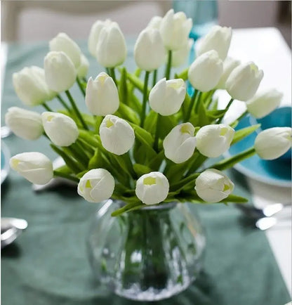 3/5/10/20pcs Real Touch Artificial Tulip Flowers – Realistic Faux Tulip Bouquet for Wedding Decor, Home Decoration, Floral Arrangements & DIY Projects