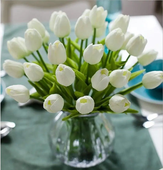 3/5/10/20 unidades de tulipanes artificiales de tacto real – Ramo de tulipanes sintéticos realistas para decoración de bodas, decoración del hogar, arreglos florales y proyectos de bricolaje