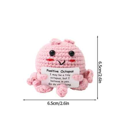 Poupée Pomme de Terre Énergétique Positive au Crochet – Figurine Mignonne en Tricot à Serrer, Artisanat Animalier Kawaii Fait Main au Crochet & Cadeau de Noël