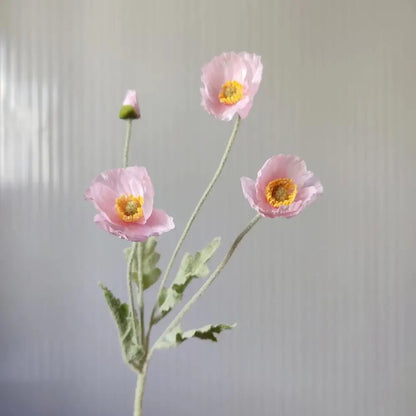 4 Heads Artificial Poppy Bouquet – Realistic Faux Flowers for Home Décor, Garden, Wedding Decoration, Party Arrangements & DIY Floral Projects