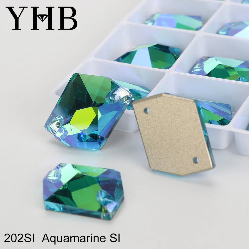 Strass à coudre YHB Cosmic AB Moonlight – Pierres plates en cristal de verre pour la décoration de vêtements et de sacs
