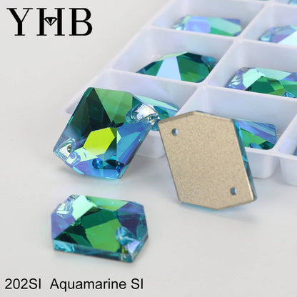 Strass à coudre YHB Cosmic AB Moonlight – Pierres plates en cristal de verre pour la décoration de vêtements et de sacs