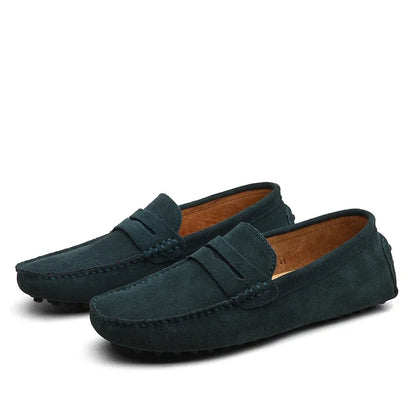Mocasines de Ante de Cuero Genuino para Hombre – Zapatos de Conducción Casuales Hechos a Mano, Mocasines y Bailarinas Cómodos y a la Moda