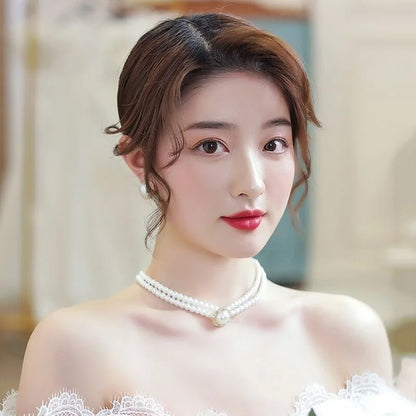 Nuevo collar gargantilla de perlas barrocas para mujer, lujoso, para bodas, fiestas, collar de cuentas de tres capas, torques, regalo de joyería de moda para damas