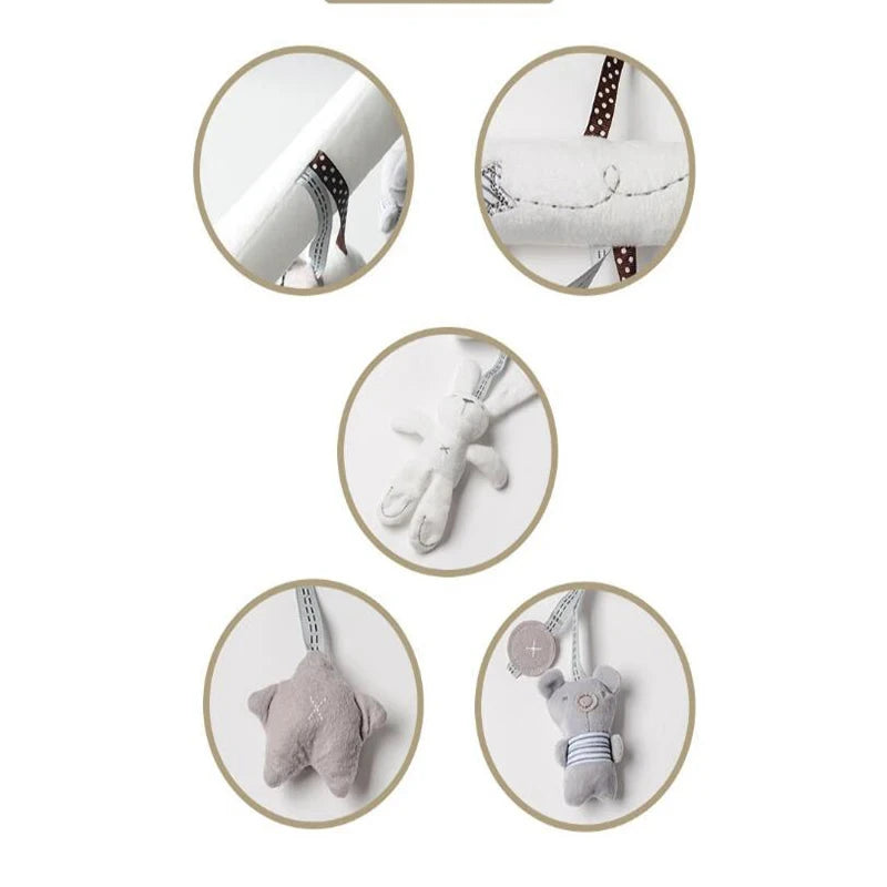 Peluche Colgante Conejito 2025 – Sonajero Suave para Bebés, Juguete Multifuncional para Cochecito y Cuna, Juguete Sensorial para Bebés y Regalo de Baby Shower