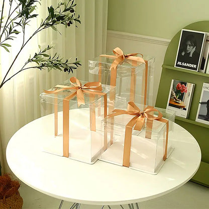 Boîte Cadeau Transparente pour Gâteaux, pour Boulangeries, Desserts, Mariages, Anniversaires et Emballages de Fête