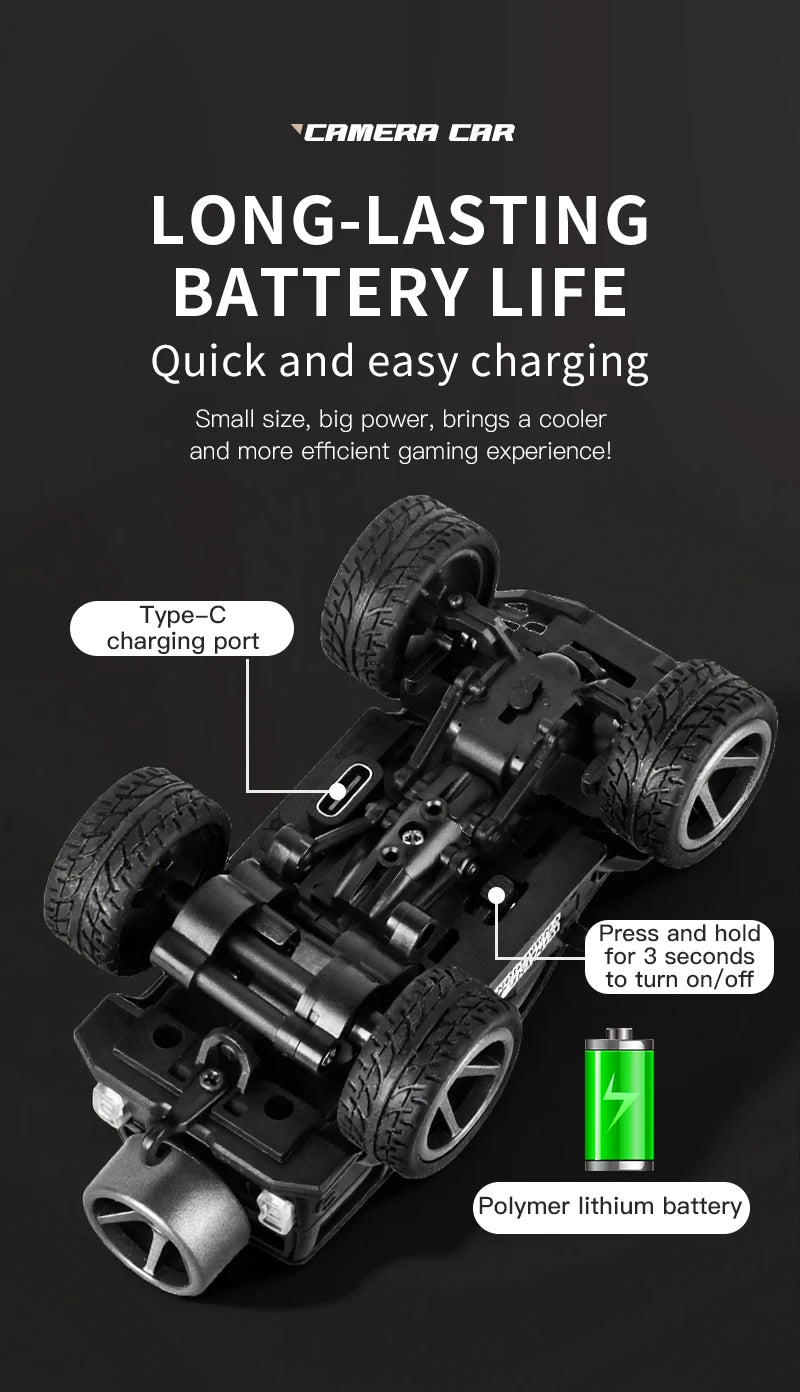 1:64 Mini RC Car with Camera – 2.4G Remote Control Racing Stunt Car with WiFi App Control for Kids