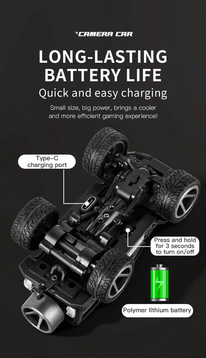 1:64 Mini RC Car with Camera – 2.4G Remote Control Racing Stunt Car with WiFi App Control for Kids