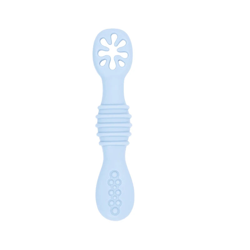 Lot de cuillères d'alimentation en silicone pour bébé – Cuillère douce à double embout pour purées, céréales de riz et sevrage autonome