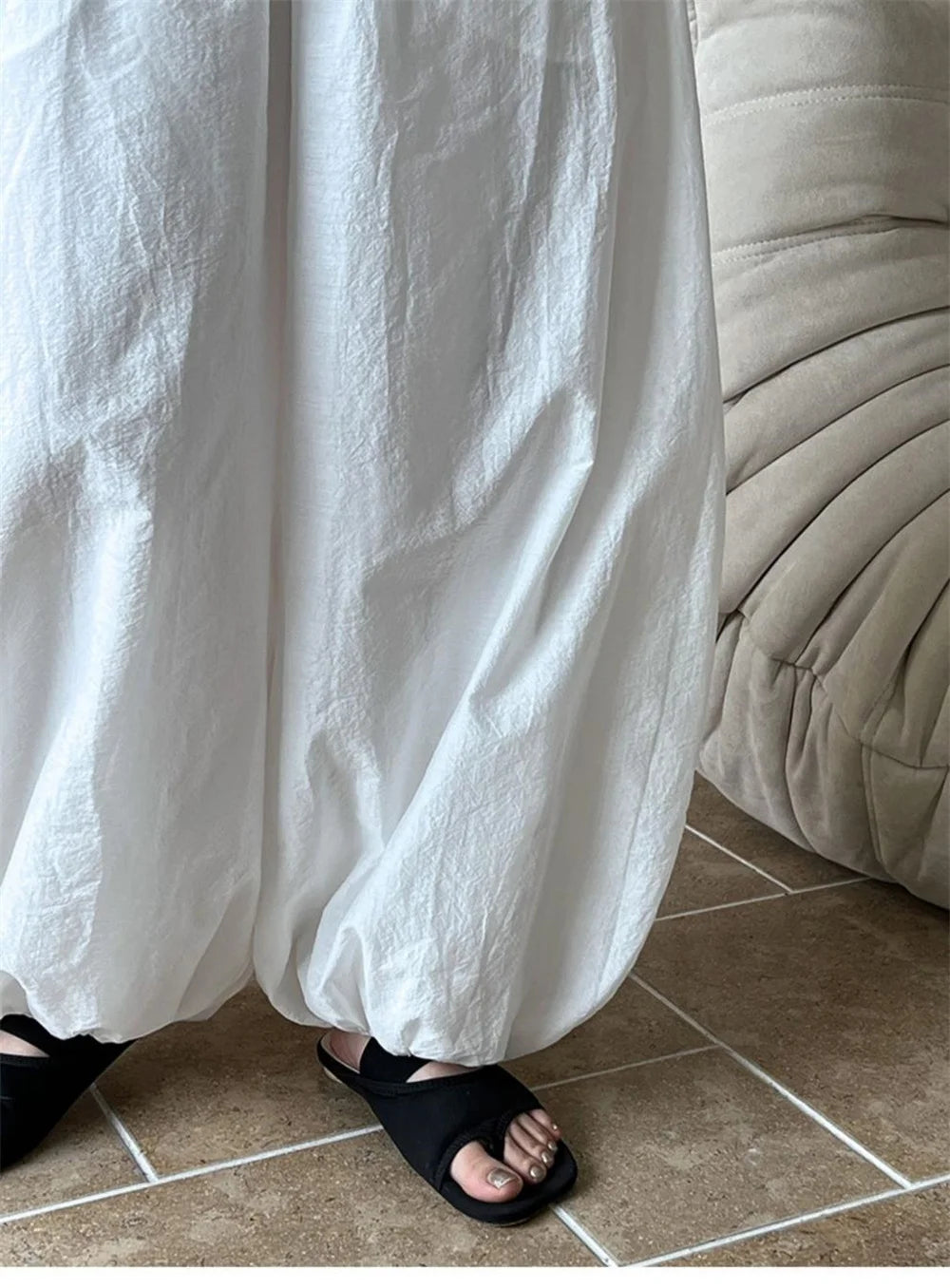 Women's Oversized Lantern Pants – Lightweight Breathable Cotton Wide-Leg Casual Trousers for Summer
