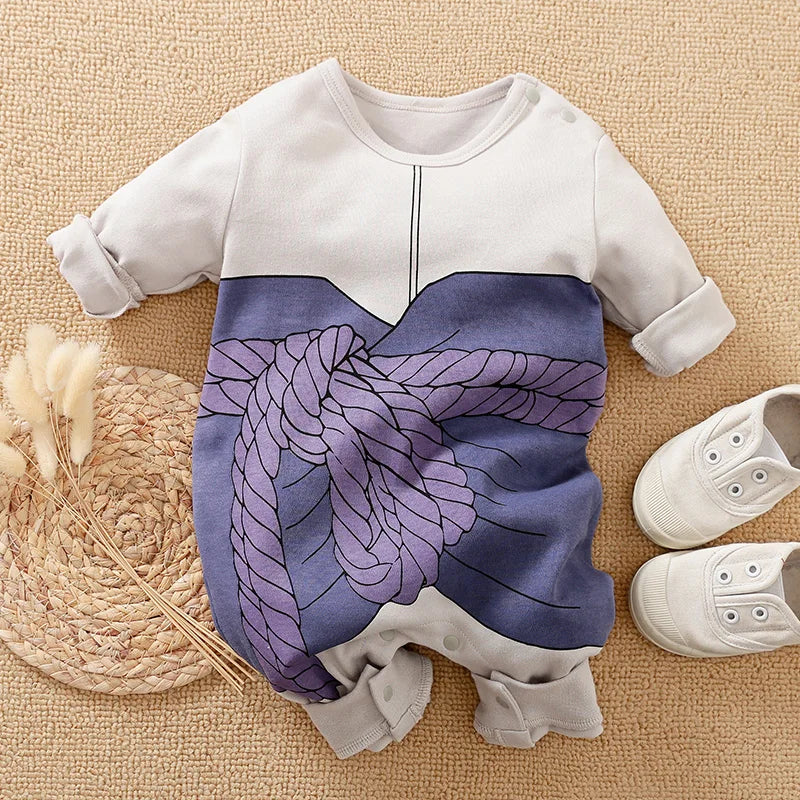 Newborn Baby Anime Cape-Style Bodysuit – Long Sleeve Cotton Romper for Boys & Girls, Cute Infant Outfit for Everyday Wear
