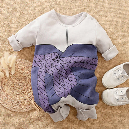 Newborn Baby Anime Cape-Style Bodysuit – Long Sleeve Cotton Romper for Boys & Girls, Cute Infant Outfit for Everyday Wear